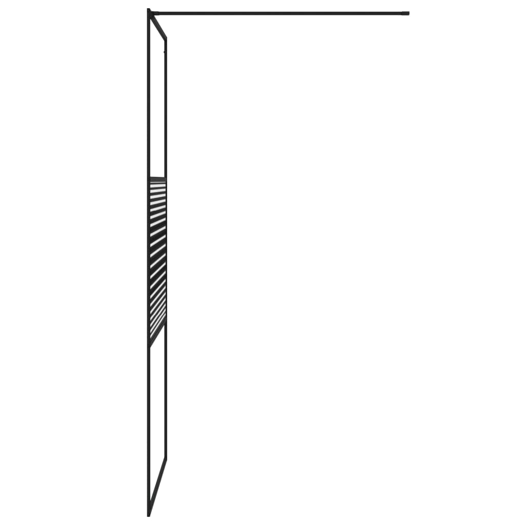 Duschwand für Begehbare Dusche Schwarz 90x195 cm ESG-Glas Klar