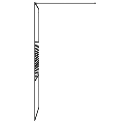 Duschwand für Begehbare Dusche Schwarz 90x195 cm ESG-Glas Klar