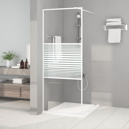 Duschwand für Begehbare Dusche Weiß 80x195 cm ESG-Klarglas