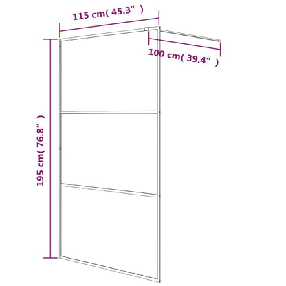 Duschwand für Begehbare Dusche Weiß 115x195 cm ESG-Klarglas