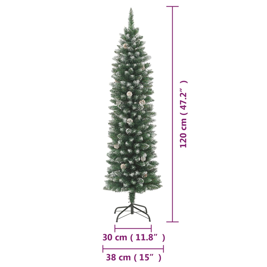 Künstlicher Weihnachtsbaum mit Ständer Schlank 120 cm PVC