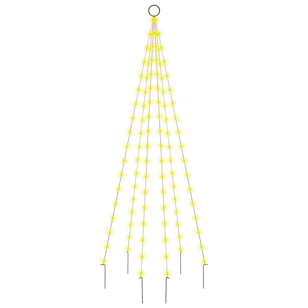 LED-Weihnachtsbaum für Fahnenmast Warmweiß 108 LEDs 180 cm