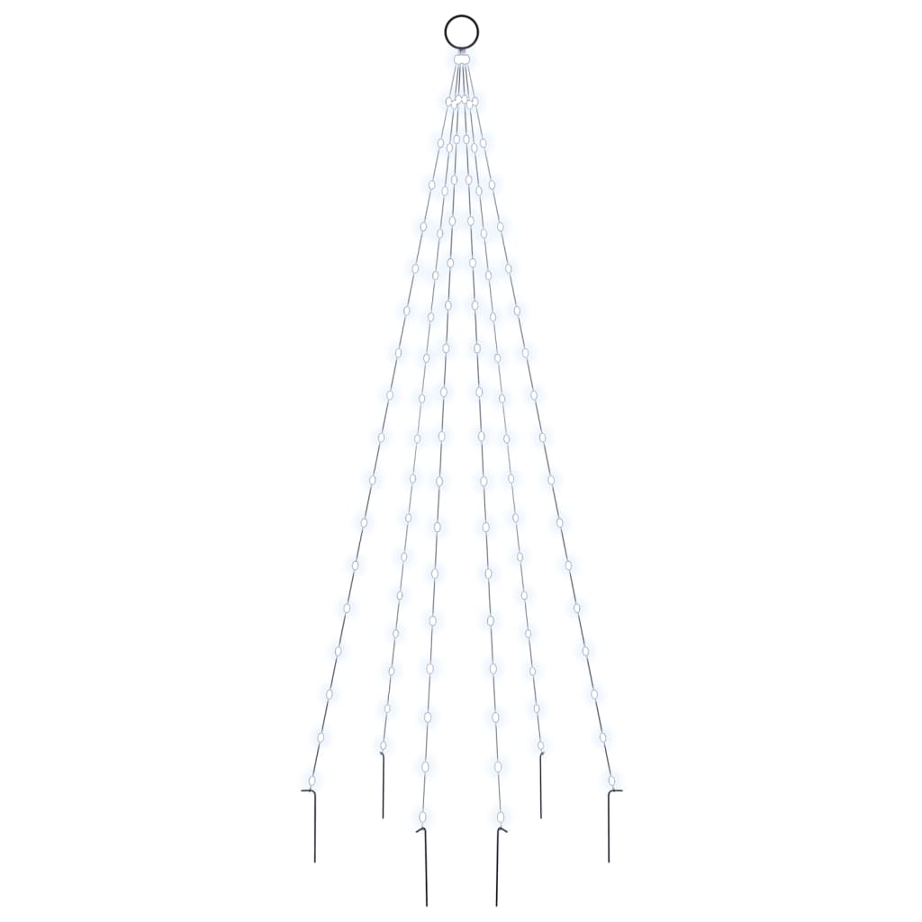 LED-Weihnachtsbaum für Fahnenmast Kaltweiß 108 LEDs 180 cm