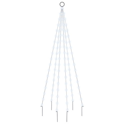 LED-Weihnachtsbaum für Fahnenmast Kaltweiß 108 LEDs 180 cm