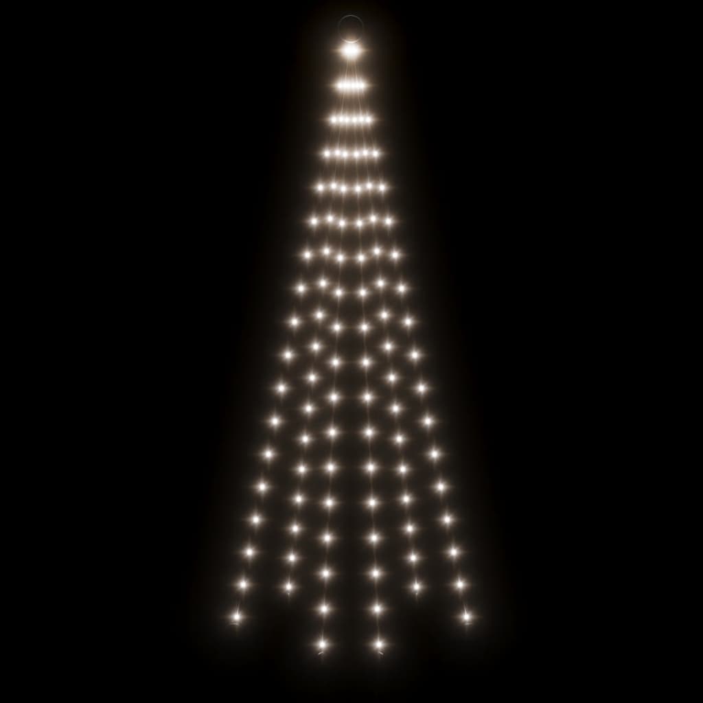 LED-Weihnachtsbaum für Fahnenmast Kaltweiß 108 LEDs 180 cm