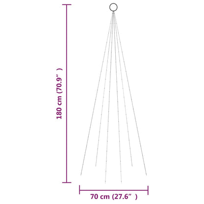 LED-Weihnachtsbaum für Fahnenmast Kaltweiß 108 LEDs 180 cm