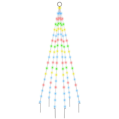 LED-Weihnachtsbaum für Fahnenmast Mehrfarbig 108 LEDs 180 cm