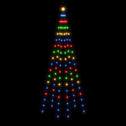 LED-Weihnachtsbaum für Fahnenmast Mehrfarbig 108 LEDs 180 cm