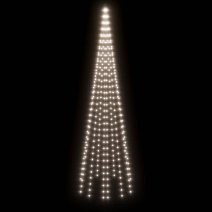 LED-Weihnachtsbaum für Fahnenmast Kaltweiß 310 LEDs 300 cm