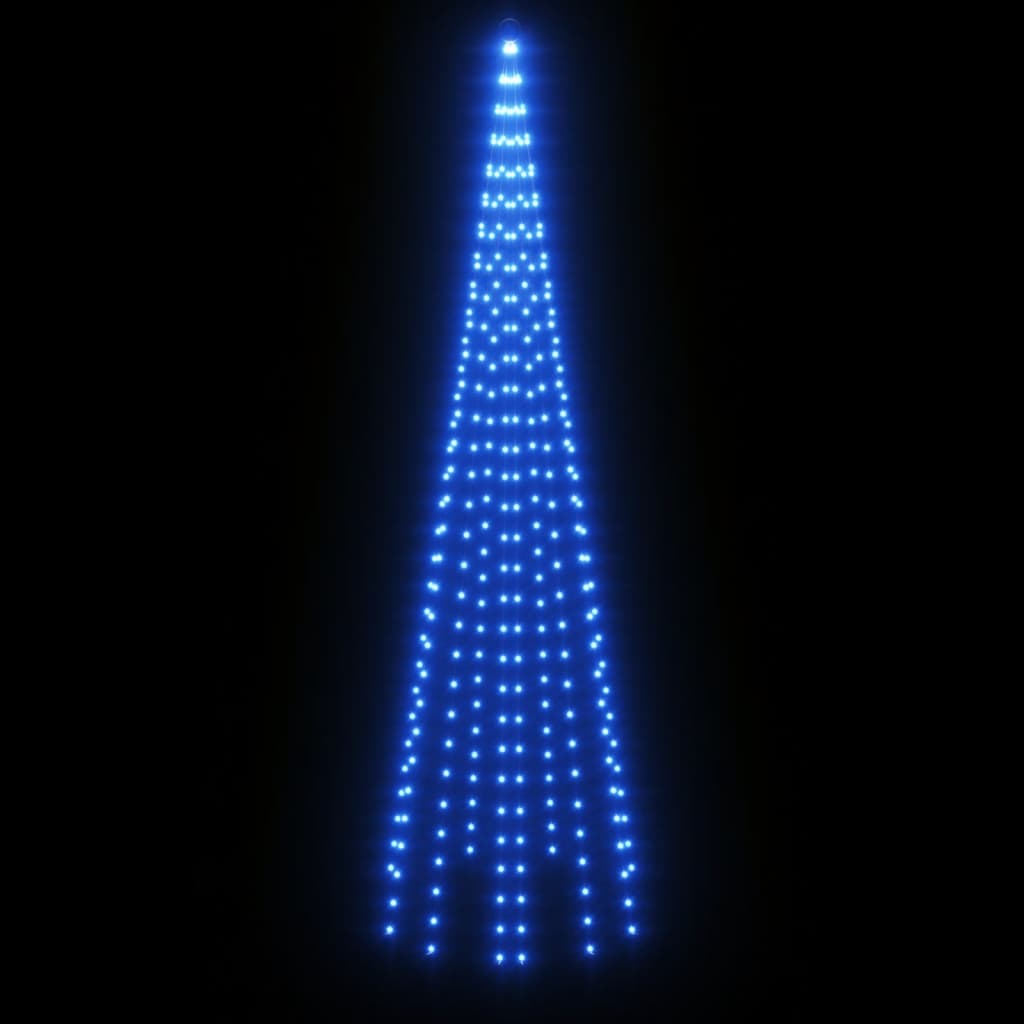 LED-Weihnachtsbaum für Fahnenmast Blau 310 LEDs 300 cm