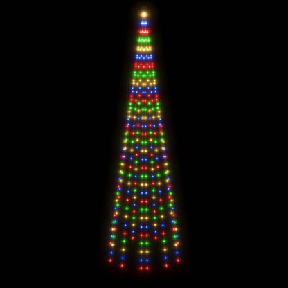 LED-Weihnachtsbaum für Fahnenmast Mehrfarbig 310 LEDs 300 cm