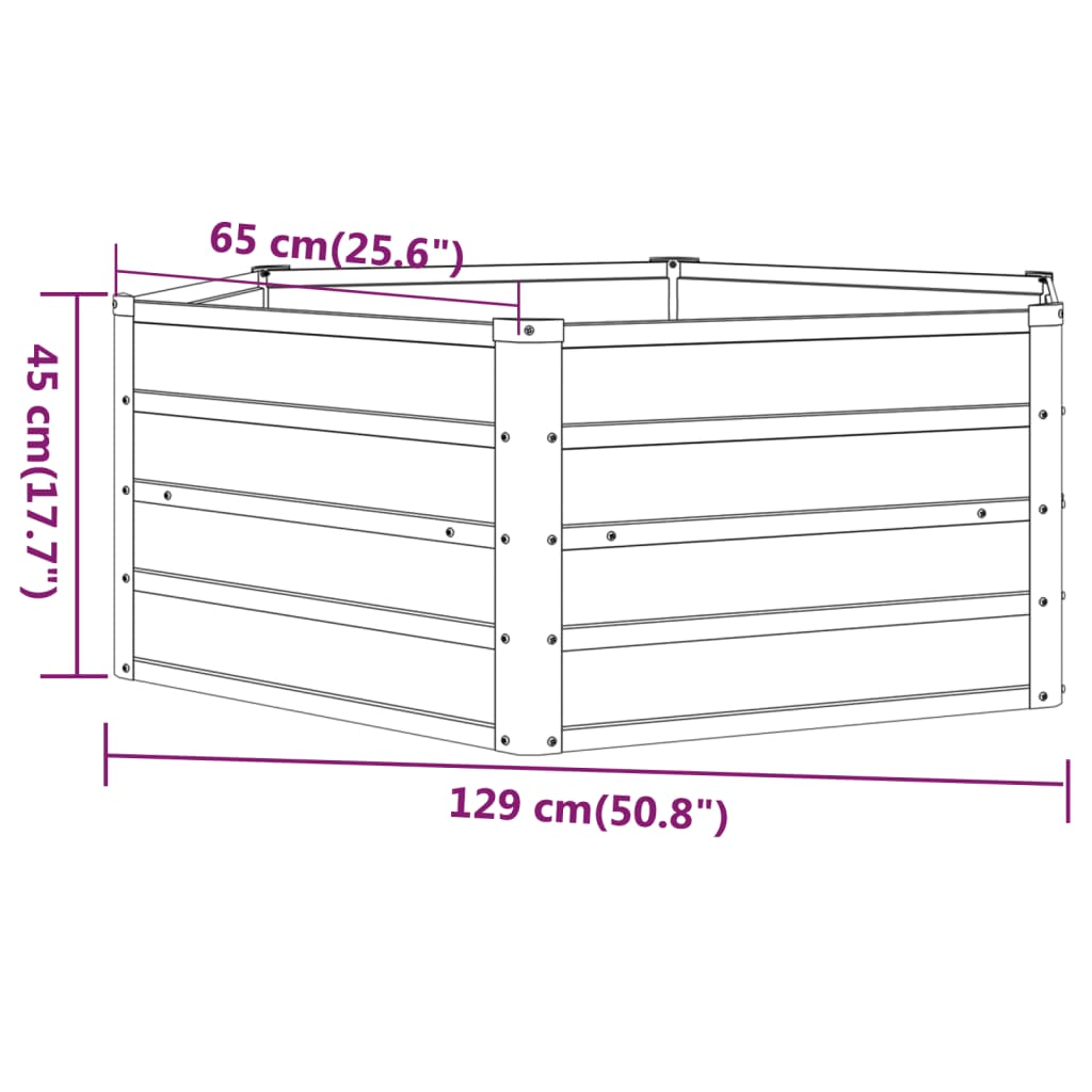 Hochbeet Rostig 129x129x45 cm Cortenstahl