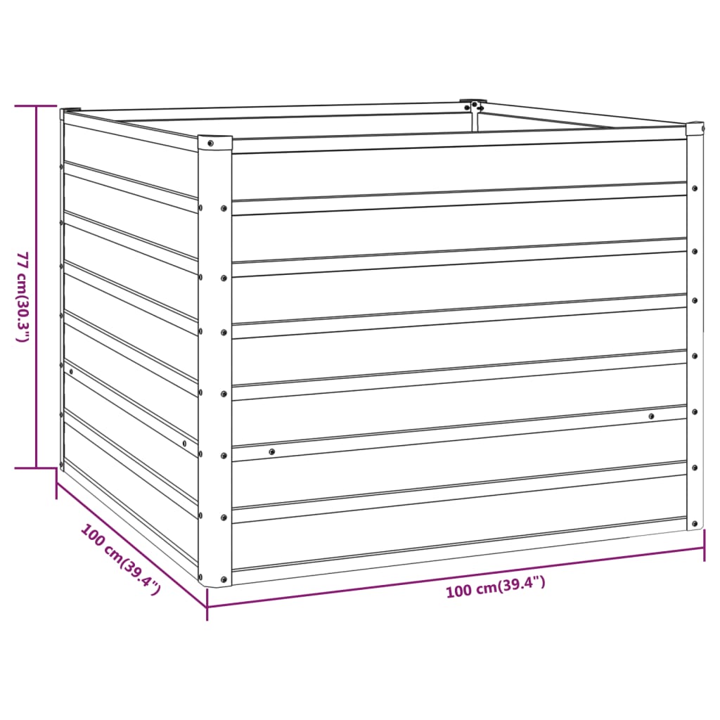 Hochbeet Rostig 100x100x77 cm Cortenstahl