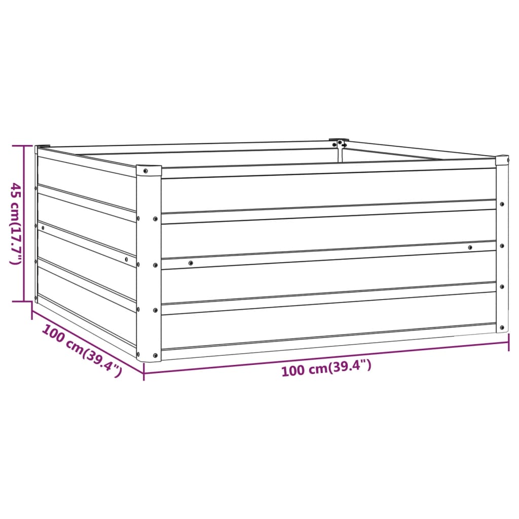 Hochbeet Rostig 100x100x45 cm Cortenstahl