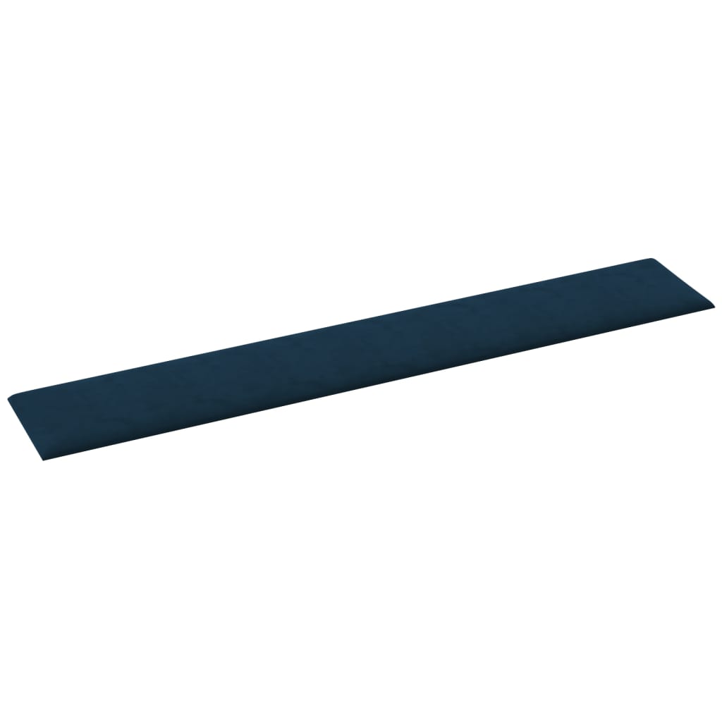 Wandpaneele 12 Stk. Blau 90x15 cm Samt 1,62 m²