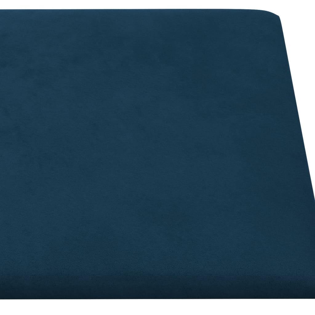 Wandpaneele 12 Stk. Blau 90x15 cm Samt 1,62 m²