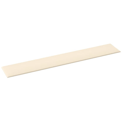 Wandpaneele 12 Stk. Creme 90x15 cm Samt 1,62 m²