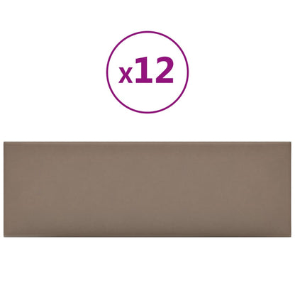 Wandpaneele 12 Stk. Cappuccino-Braun 90x30cm Kunstleder 3,24 m²