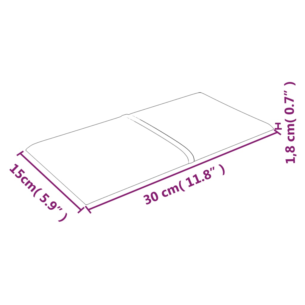 Wandpaneele 12 Stk. Weinrot 30x15 cm Stoff 0,54 m²