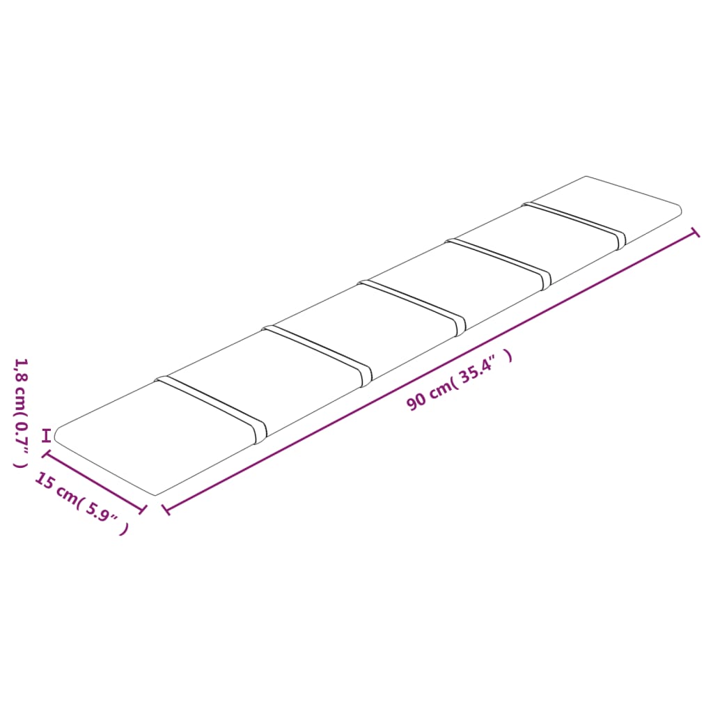 Wandpaneele 12 Stk. Braun 90x15 cm Stoff 1,62 m²