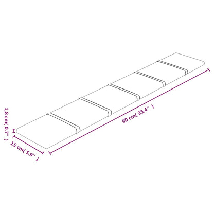 Wandpaneele 12 Stk. Braun 90x15 cm Stoff 1,62 m²