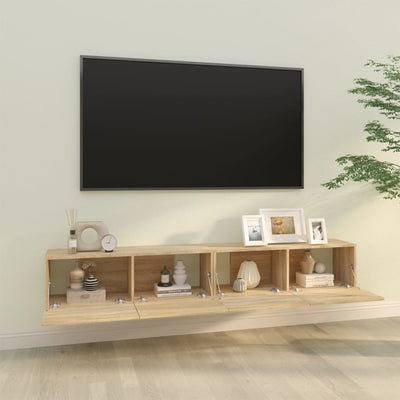 TV-Wandschränke 2 Stk. Sonoma-Eiche 100x30x30 cm Holzwerkstoff