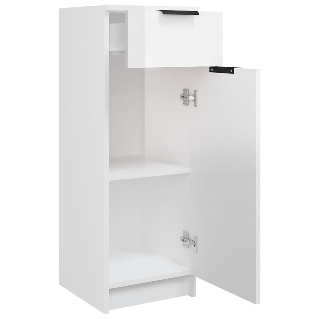 Badschrank Hochglanz-Weiß 32x34x90 cm Holzwerkstoff