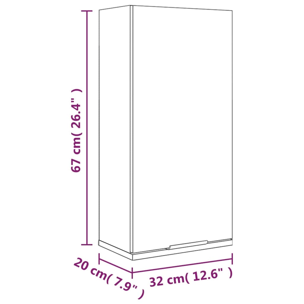 Wand-Badschrank Weiß 32x20x67 cm