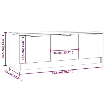 TV-Schrank Betongrau 102x35x36,5 cm Holzwerkstoff