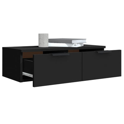 Wandschrank Schwarz 68x30x20 cm Holzwerkstoff