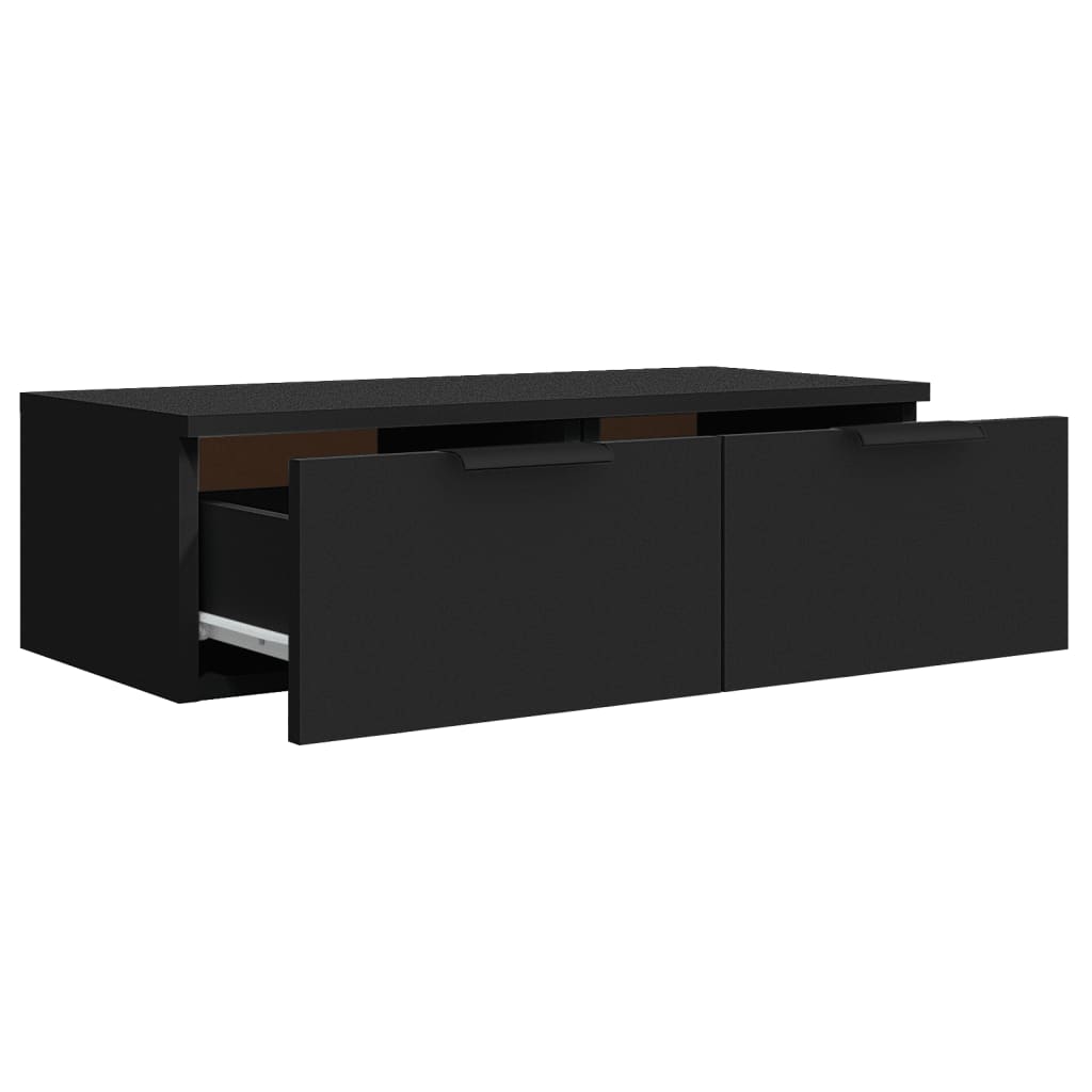 Wandschrank Schwarz 68x30x20 cm Holzwerkstoff