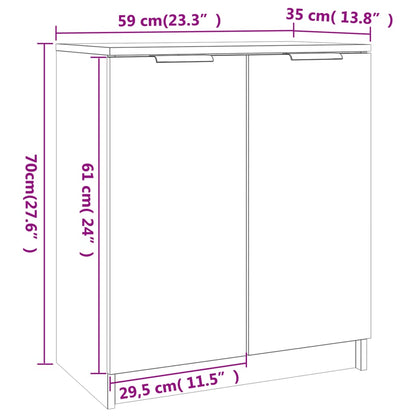 Schuhschrank Schwarz 59x35x70 cm Holzwerkstoff