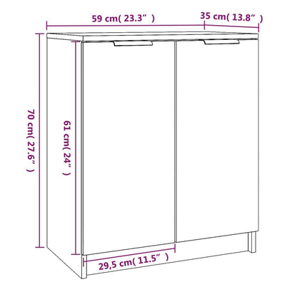 Schuhschrank Sonoma-Eiche 59x35x70 cm Holzwerkstoff