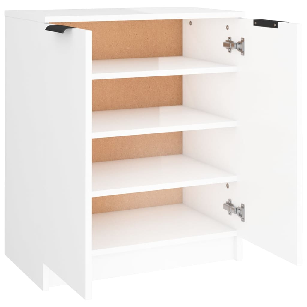 Schuhschrank Hochglanz-Weiß 59x35x70 cm Holzwerkstoff