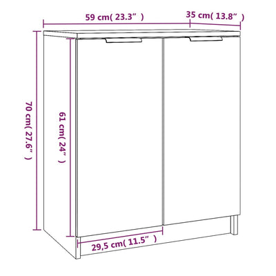 Schuhschrank Hochglanz-Weiß 59x35x70 cm Holzwerkstoff