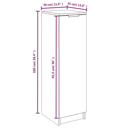 Schuhschrank Hochglanz-Weiß 30x35x100 cm Holzwerkstoff