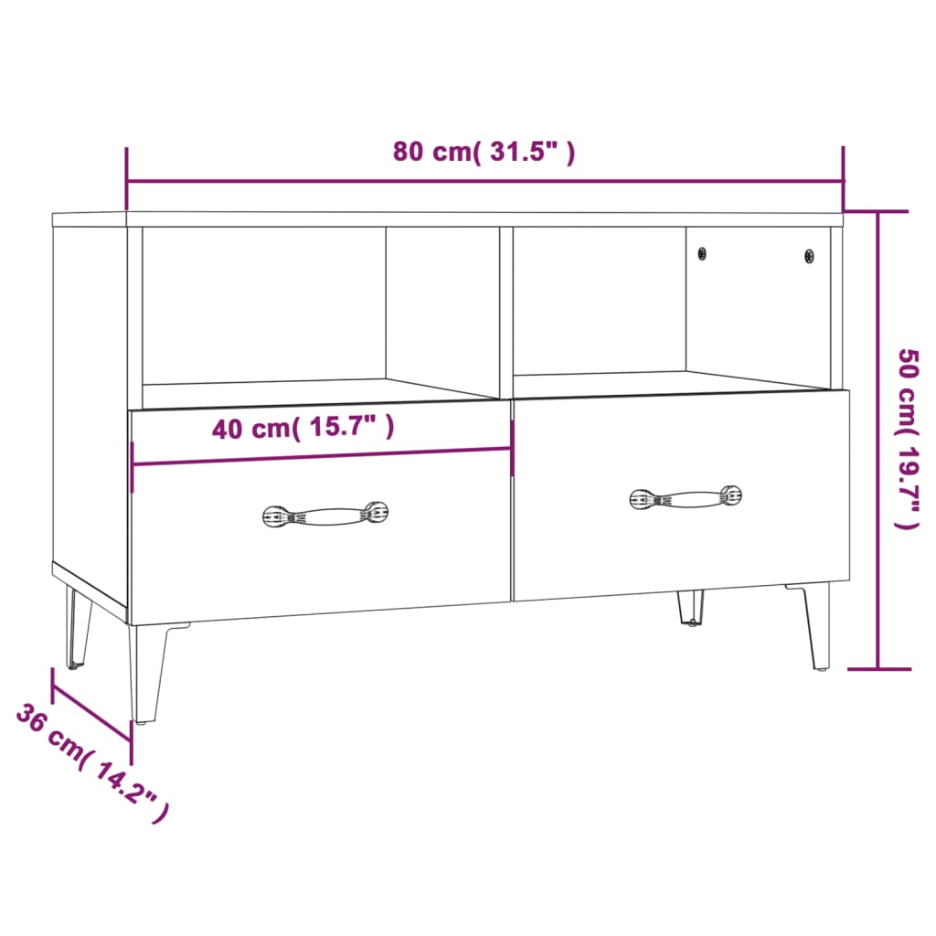 TV-Schrank Sonoma-Eiche 80x36x50 cm Holzwerkstoff