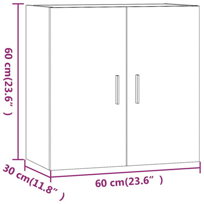 Wandschrank Weiß 60x30x60 cm Holzwerkstoff