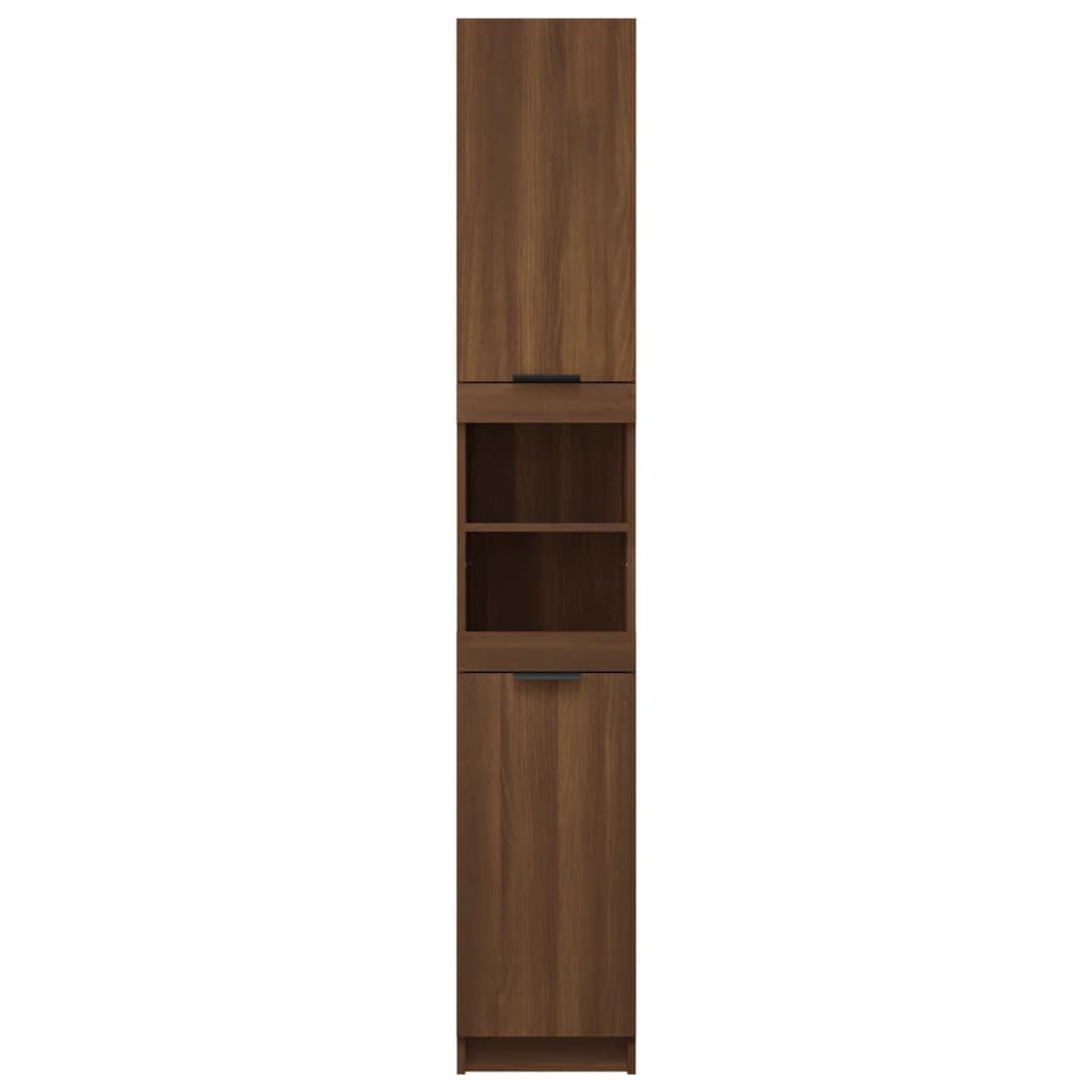 Badschrank Braun Eichen-Optik 32x34x188,5 cm Holzwerkstoff