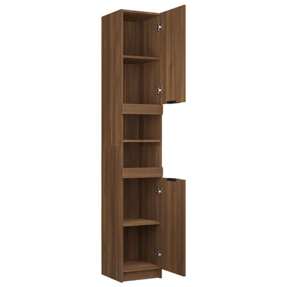 Badschrank Braun Eichen-Optik 32x34x188,5 cm Holzwerkstoff