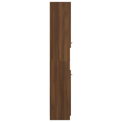 Badschrank Braun Eichen-Optik 32x34x188,5 cm Holzwerkstoff