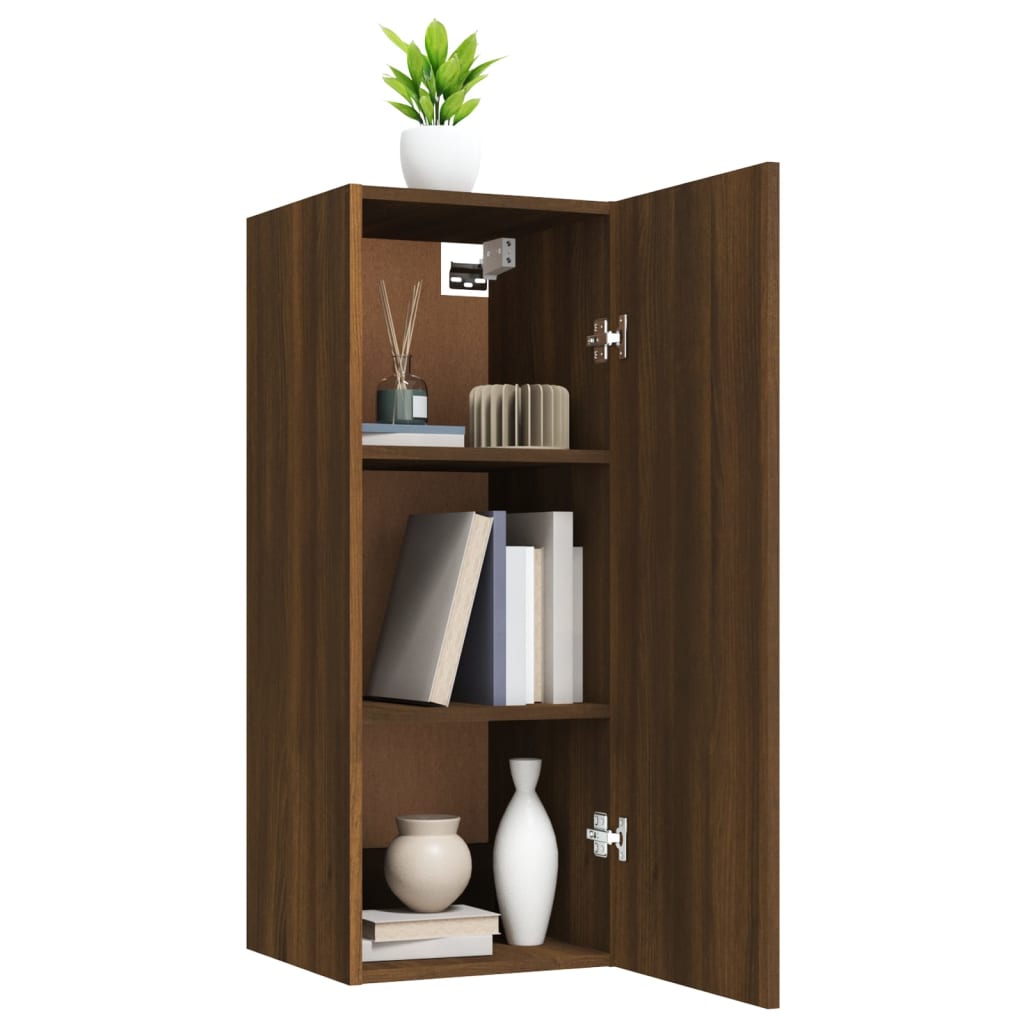 Hängeschrank Braun Eichen-Optik 34,5x34x90 cm Holzwerkstoff