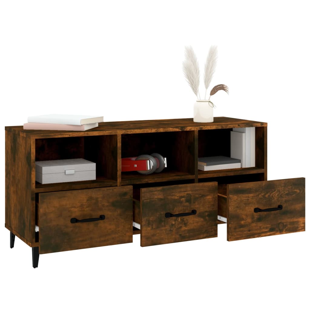 TV-Schrank Räuchereiche 102x35x50 cm Holzwerkstoff