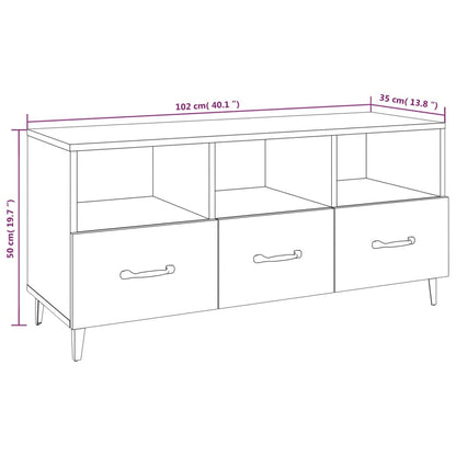 TV-Schrank Räuchereiche 102x35x50 cm Holzwerkstoff