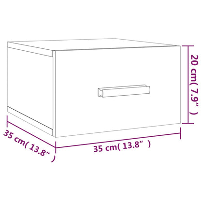 Wand-Nachttisch Grau Sonoma 35x35x20 cm