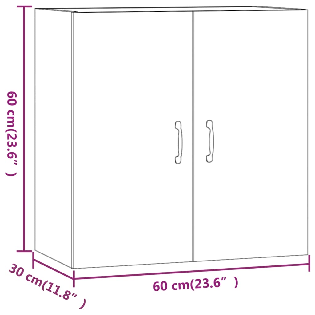 Wandschrank Räuchereiche 60x31x60 cm Holzwerkstoff