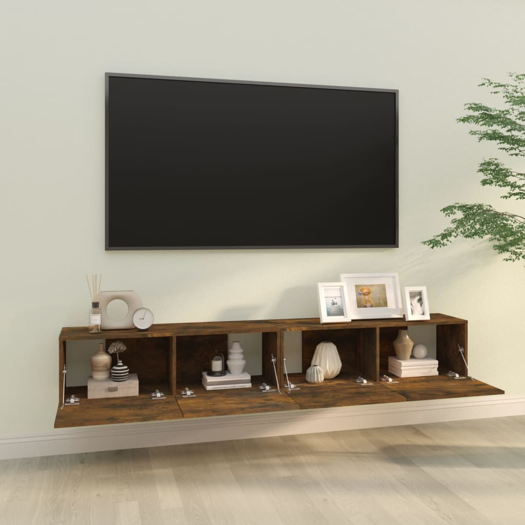 TV-Wandschränke 2 Stk. Räuchereiche 100x30x30 cm Holzwerkstoff