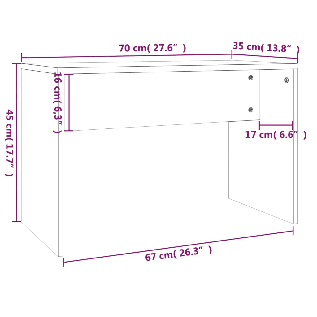 Schminktisch-Set Sonoma-Eiche 74,5x40x141 cm