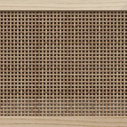 TV-Schrank Braun 80x30x40 cm Massivholz Kiefer und Natur-Rattan