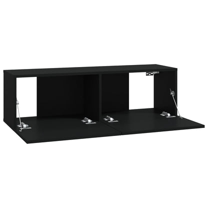 6-tlg. TV-Schrank-Set Schwarz Holzwerkstoff